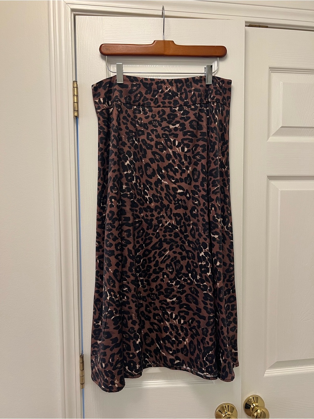 Tribal Brown and Black Leopard Midi Skirt Classic